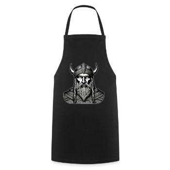 Fier guerrier viking germanique - Tablier de cuisine - noir - Devant - AI Model Male 185 dark (185cm)