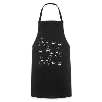 Fantasy Cat Eyes Face Cat Owner Cats - Cooking Apron - black - Front - AI Model Male 185 dark (185cm)