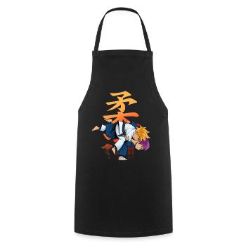 Judo children - Cooking Apron - black - Front - AI Model Male 185 dark (185cm)