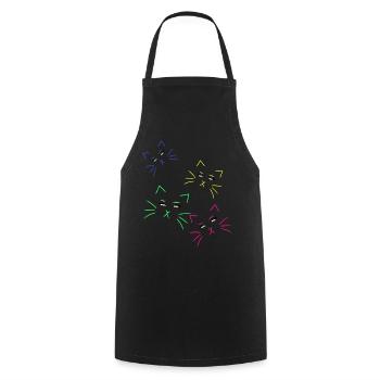Cat Face Cats Cat Girl Eyes - Cooking Apron - black - Front - AI Model Male 185 dark (185cm)