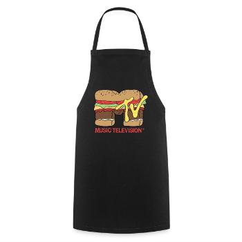 MTV Music Television Logo De Burger - Tablier de cuisine - noir - Devant - AI Model Male 185 dark (185cm)