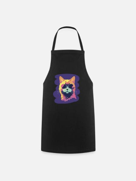 Mr. Cool Cat - Cooking Apron - black