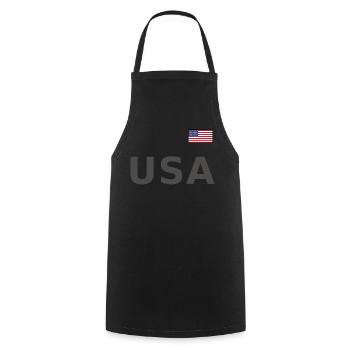 TEAM United States American Flag Banner Over Font - Cooking Apron - black - Front - AI Model Male 185 dark (185cm)