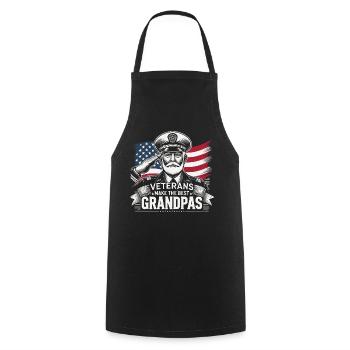 Veteranen Sind Die Besten Opas Patriotischer Salut - Kochschürze - Schwarz - Vorne - AI Model Male 185 dark (185cm)