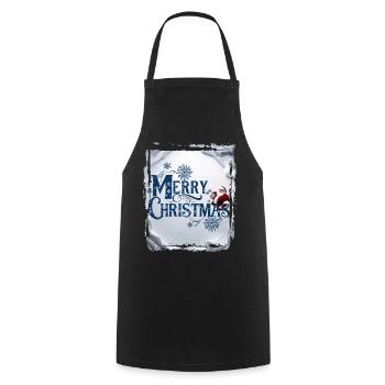 Joyeux Noël neige Noël Noël Vacances Père Noël - Tablier de cuisine - noir - Devant - AI Model Male 185 dark (185cm)