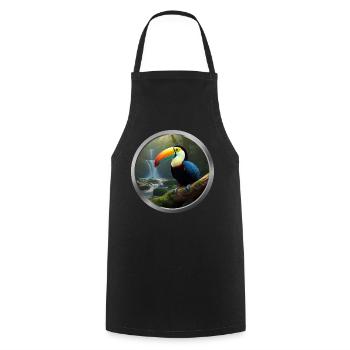 Toucan Animal - Cooking Apron - black - Front - AI Model Male 185 dark (185cm)