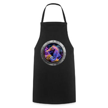 Seahorse Animal - 4 - Cooking Apron - black - Front - AI Model Male 185 dark (185cm)