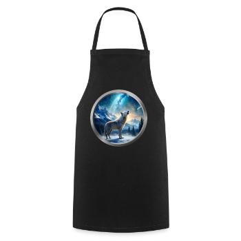 Wolf Animal - 4 - Cooking Apron - black - Front - AI Model Male 185 dark (185cm)