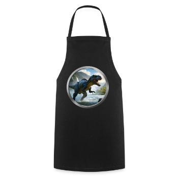 T Rex Animal - 4 - Cooking Apron - black - Front - AI Model Male 185 dark (185cm)