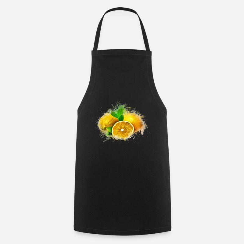 lemon - Cooking Apron - black