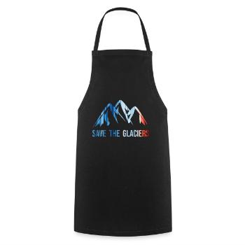 SAVE THE GLACIERS - Warming Stripes - Changement climatique - Tablier de cuisine - noir - Devant - AI Model Male 185 dark (185cm)
