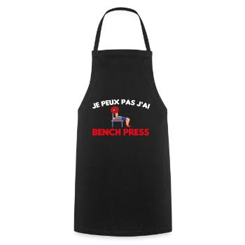 Cadeau drôle powerlifting développé couché - Tablier de cuisine - noir - Devant - AI Model Male 185 dark (185cm)
