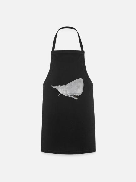 Pottwal, Wal, Walfisch - Kochschürze - Schwarz