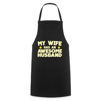 Ma femme a un mari génial - Tablier de cuisine - noir - Devant - AI Model Male 185 dark (185cm)