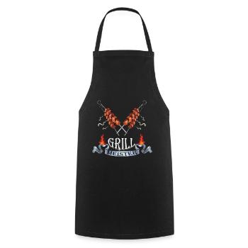 Schaschlik Meister Kyrillisch Russen Grillen - Kochschürze - Schwarz - Vorne - AI Model Male 185 dark (185cm)