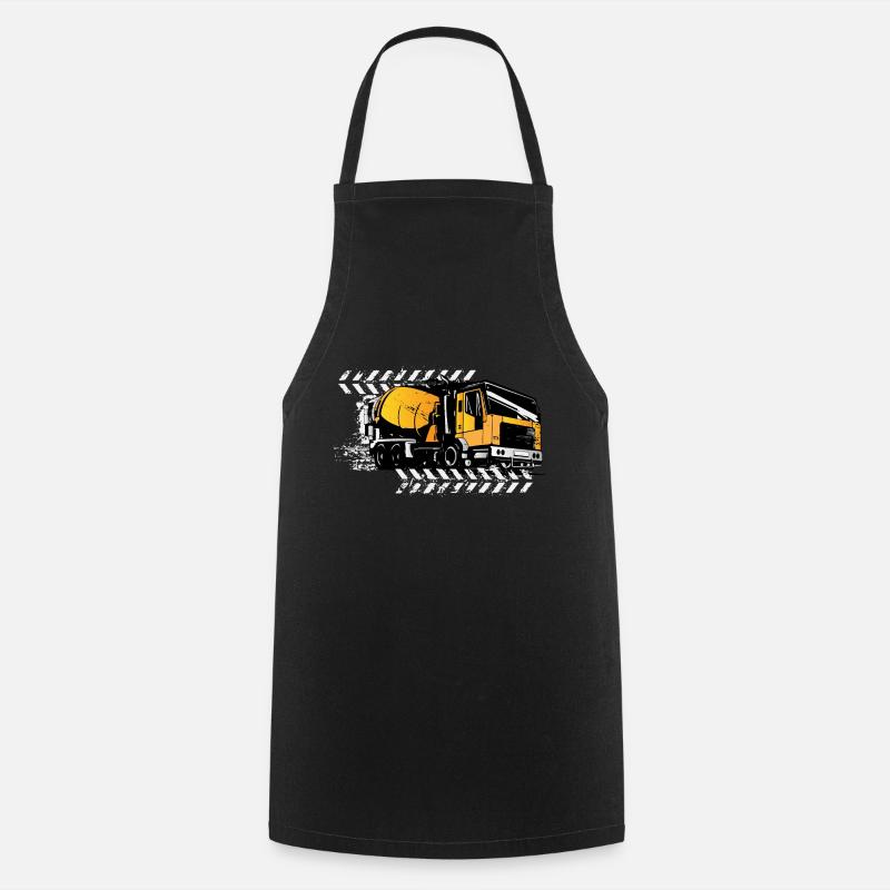 Camion de ciment construction chantier chantier de construction camionneur - Tablier de cuisine - noir