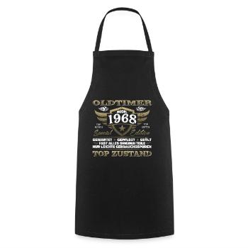 Oldtimer 1968 Baujahr – Vintage Retro Geburtstag - Kochschürze - Schwarz - Vorne - AI Model Male 185 dark (185cm)