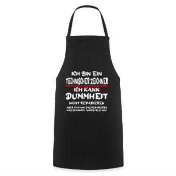 Ich bin ein Technischer Zeichner Handwerker Spruch - Kochschürze - Schwarz - Vorne - AI Model Male 185 dark (185cm)