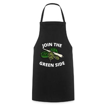 Join the green side Stoner Shirt - Cooking Apron - black - Front - AI Model Male 185 dark (185cm)