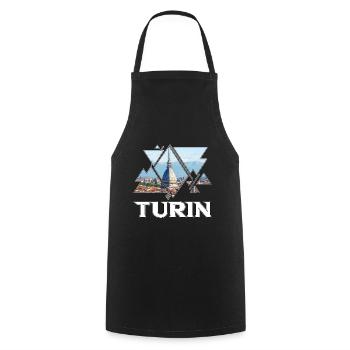 Turin Turin Turin Italie Ville Skyline Accueil Amour - Tablier de cuisine - noir - Devant - AI Model Male 185 dark (185cm)