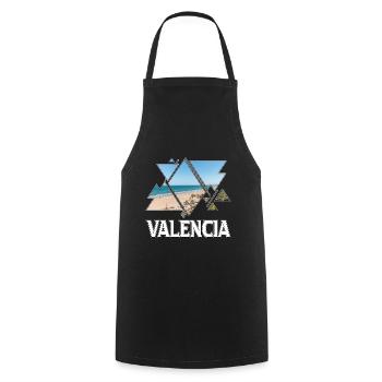 Valence Espagne Ville Skyline Vacances Amour - Tablier de cuisine - noir - Devant - AI Model Male 185 dark (185cm)