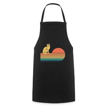 Burmilla Cat Rétro Vintage - Tablier de cuisine - noir - Devant - AI Model Male 185 dark (185cm)