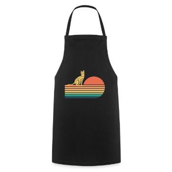 Havana Brown Cat Retro Vintage - Tablier de cuisine - noir - Devant - AI Model Male 185 dark (185cm)