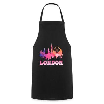 London England UK Stadt Skyline Splash Bunt - Kochschürze - Schwarz - Vorne - AI Model Male 185 dark (185cm)