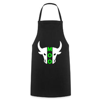 Moo (half head bull) - Cooking Apron - black - Front - AI Model Male 185 dark (185cm)