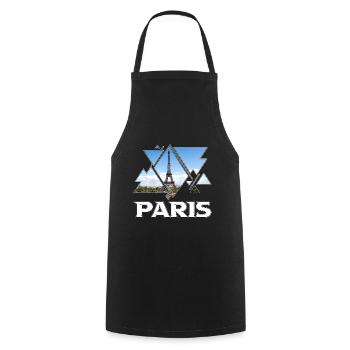 Paris France City Skyline Eiffel Tower Holiday - Cooking Apron - black - Front - AI Model Male 185 dark (185cm)