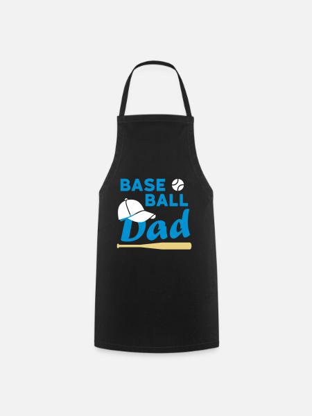 Baseball dad (game ball, baseball cap, baseball sc - Cooking Apron - black