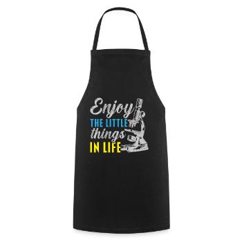 Profitez des petites choses dans la vie biologiste - Tablier de cuisine - noir - Devant - AI Model Male 185 dark (185cm)