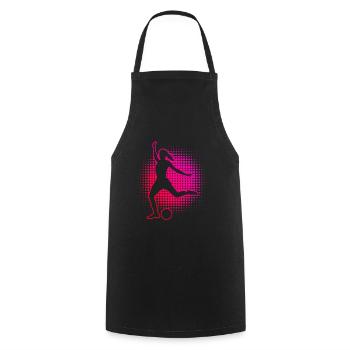 Women's Men's Footballers Playing Football - Cooking Apron - black - Front - AI Model Male 185 dark (185cm)