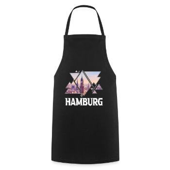 Hambourg Allemagne city skyline home love - Tablier de cuisine - noir - Devant - AI Model Male 185 dark (185cm)