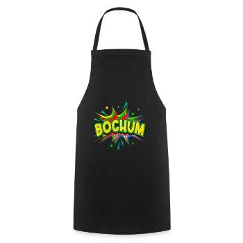 Bochum Germany City Pop Art Comic Art - Cooking Apron - black - Front - AI Model Male 185 dark (185cm)