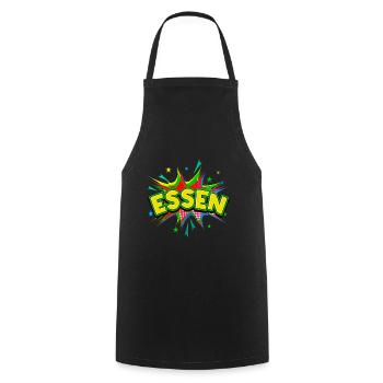 Essen Germany City Pop Art Comic Art - Cooking Apron - black - Front - AI Model Male 185 dark (185cm)