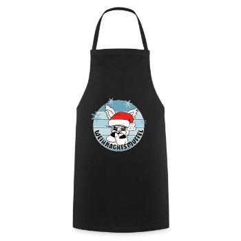 Comicstyle Alpakamotiv - Weihnachten ohne mich - Kochschürze - Schwarz - Vorne - AI Model Male 185 dark (185cm)