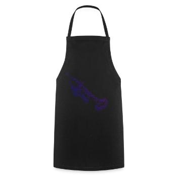 Trompettiste Jazz Trompettiste Homme - Tablier de cuisine - noir - Devant - AI Model Male 185 dark (185cm)