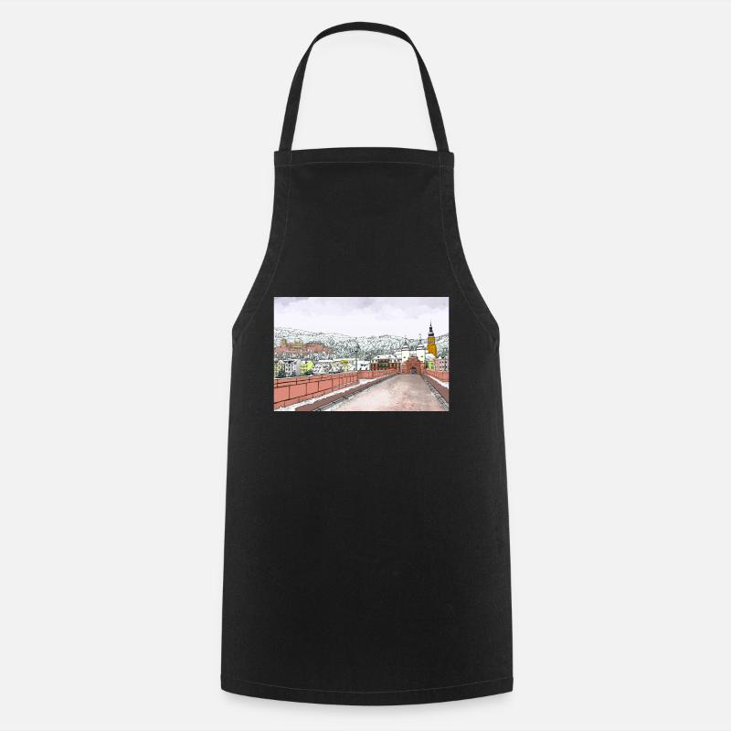 Heidelberg am Neckar, Germany - Cooking Apron - black