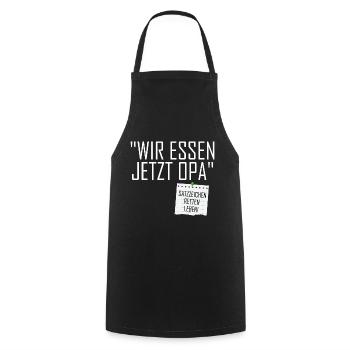 Wir essen jetzt Opa - Kochschürze - Schwarz - Vorne - AI Model Male 185 dark (185cm)