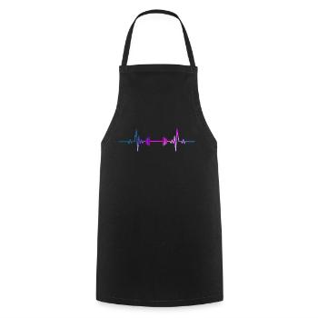 weightlifting Space Heartbeat For weightlifter - Cooking Apron - black - Front - AI Model Male 185 dark (185cm)