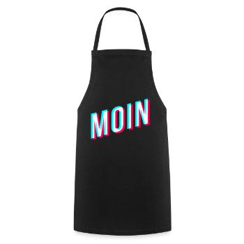 Moin | Glitcheffekt | Tiktok - Kochschürze - Schwarz - Vorne - AI Model Male 185 dark (185cm)