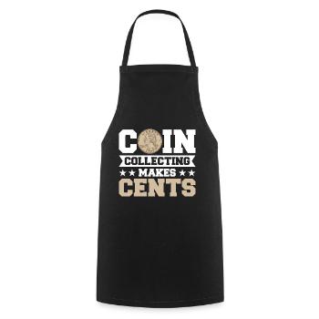 Coin Collector Numismatics Coin Collecting Coin Collection - Cooking Apron - black - Front - AI Model Male 185 dark (185cm)