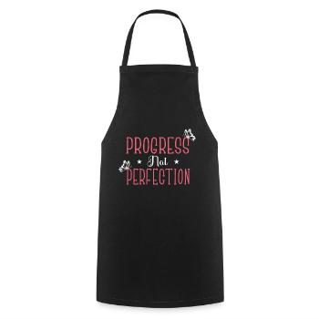 Progress instead of perfection Self-love - Cooking Apron - black - Front - AI Model Male 185 dark (185cm)