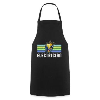 Electrician Elektriker Lichttechniker Lampe - Kochschürze - Schwarz - Vorne - AI Model Male 185 dark (185cm)
