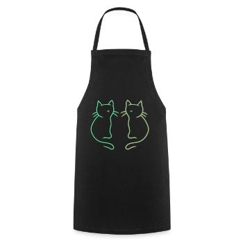 Cats Retro Vintage 80's Gift Idea - Cooking Apron - black - Front - AI Model Male 185 dark (185cm)