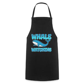 Whale Watching Wasserbiologe - Kochschürze - Schwarz - Vorne - AI Model Male 185 dark (185cm)