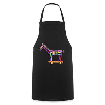 Cheval Chevaux Poney Enfant Enfants Cadeau de Noël - Tablier de cuisine - noir - Devant - AI Model Male 185 dark (185cm)