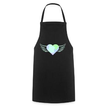 Coeur Pastel avec Ailes - ApriNoeScor - Tablier de cuisine - noir - Devant - AI Model Male 185 dark (185cm)