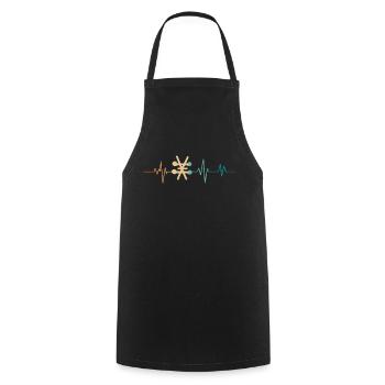 Battement de coeur rétro symbole alchimique - Tablier de cuisine - noir - Devant - AI Model Male 185 dark (185cm)